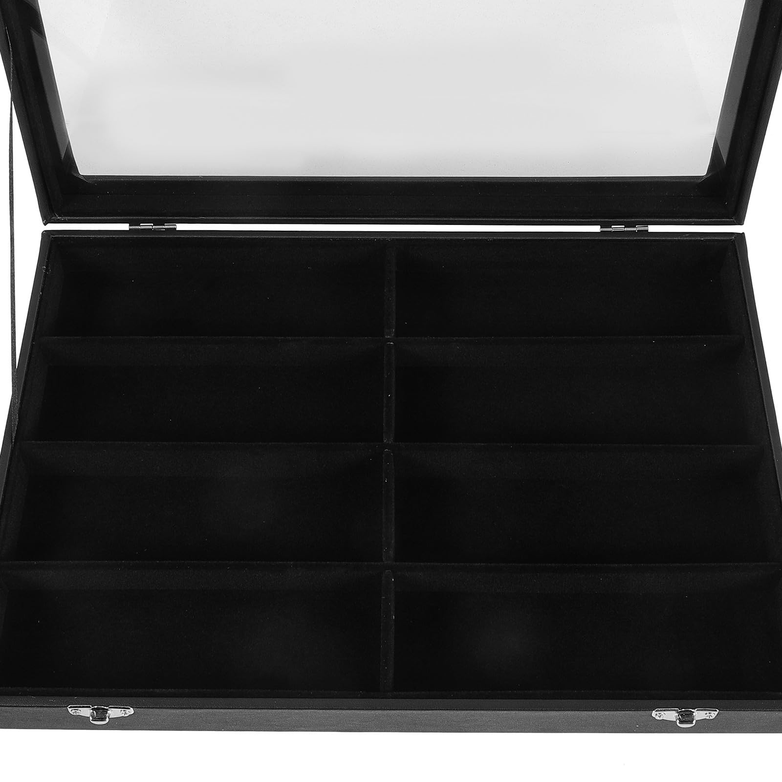Housoutil Organizador Negro de 8 Compartimentos de Gafas de Sol en Cuero