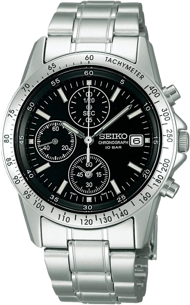 [Seiko Watch] Wristwatch Seiko Selection Men's Quartz Chronograph Watch, silver/black, 1 piece, Bracelet Type