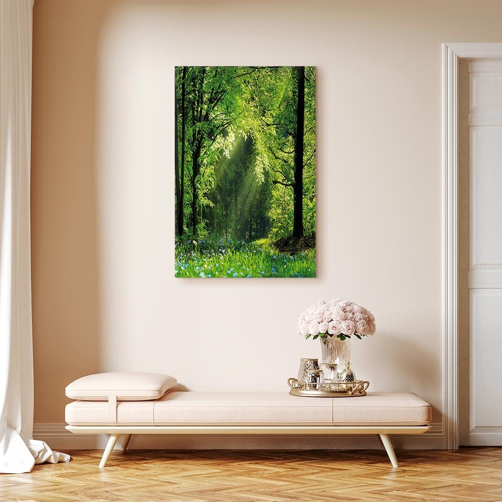 murando - Akustikbild Schalldämmung Bäume Wiese, 80x120 cm, 1-teilig, Büro | Verbessert Raumakustik, reduziert Hall, ideal fürs Büro oder Wohnzimmer, hochwertige Verarbeitung, schnelle Montage, stilvoll