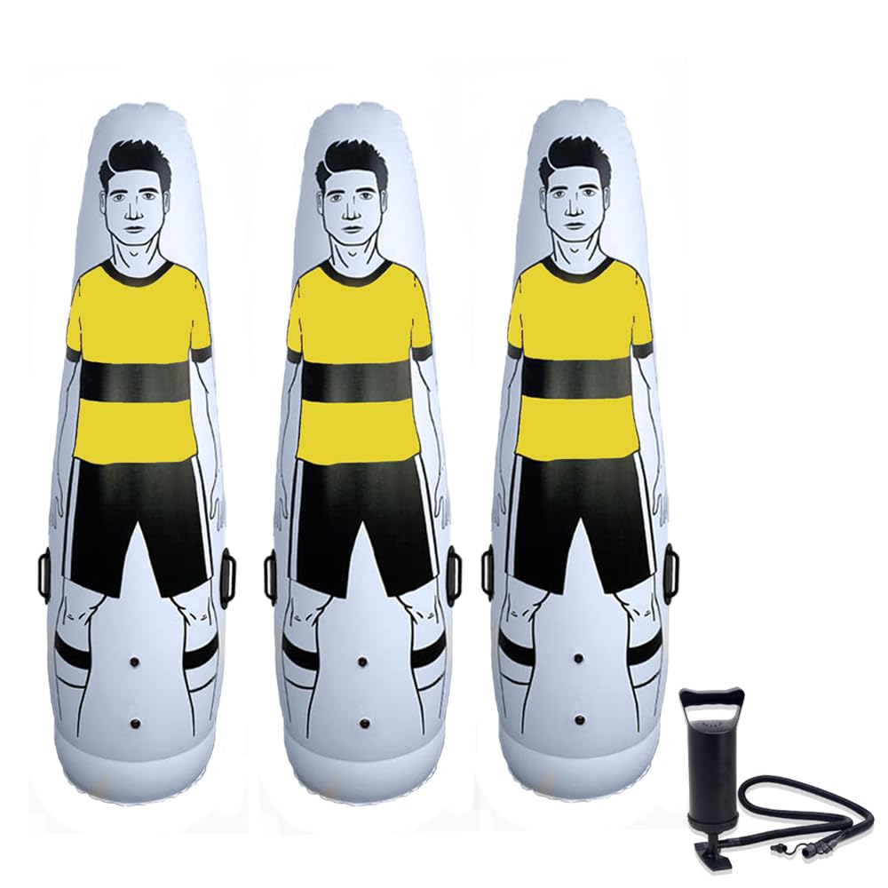TNZMART Aufblasbarer Fußball-Attrappe, mit Pumpe, Gelb