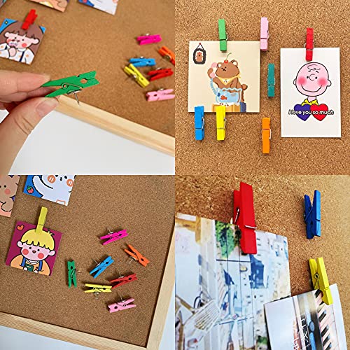 Push Pin Clips For Cork Board, 50 Pcs Colorful Push Pins With Wooden Clips Decorative Assorted Colors Thumbtack Pushpins Tacks For Bulletin Board Decorations, Artworks, Notes, Photos, Office And Home #TOP5