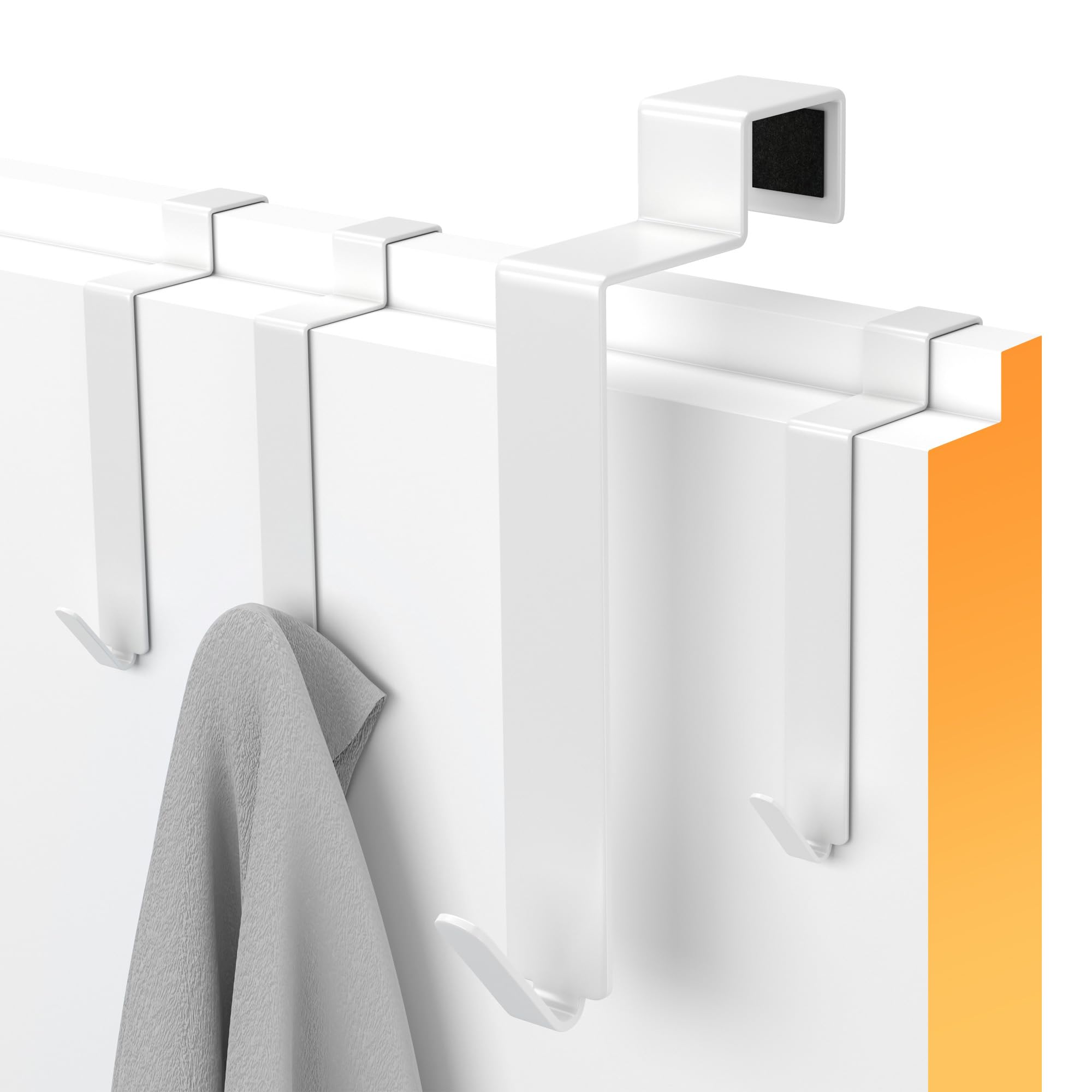 MDCASA Door Hook Back Set of 4 White I Door Hooks for Hanging Including Felt Pad I High-Quality & Sturdy Hooks for Hanging All Standard Doors-image-33