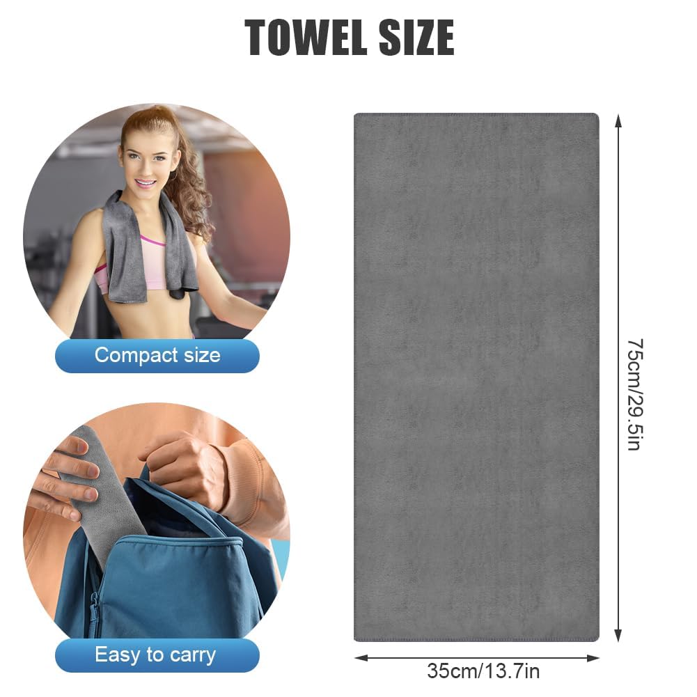 HAGOT 3 Pack Asciugamano Sportivo in Microfibra, Super Assorbente e Traspirante, Leggero, ad Asciugatura Rapida, per Yoga, Campeggio, Palestra, Fitness, 75 cm x 35 cm