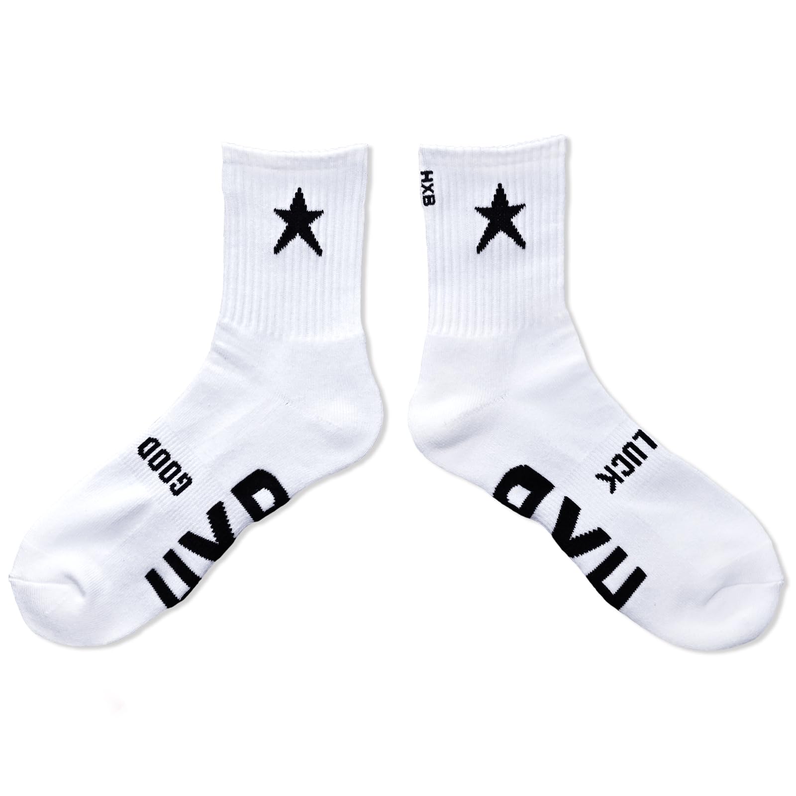 [エイチ エックス ビー] HXB バスケットボールソックス/GOOD LUCK SOCKS/STAR/ミドル丈