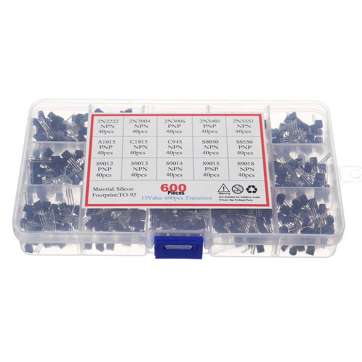 Transistor NPN/PNP TO-92 haute conductivité silicium pour amplification stable