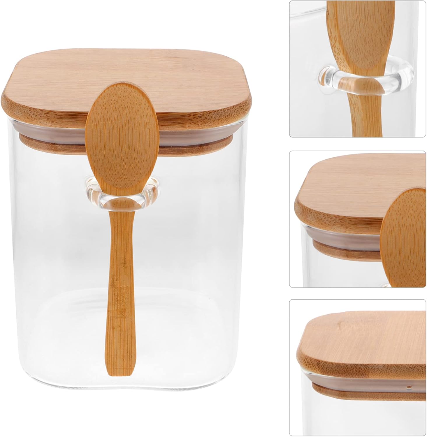 Food Containers 1 Set of Glass Sealing Jars Cereals Soybean Grain Storage Jars Tea Storage Canisters Lidded Jar Terrarium