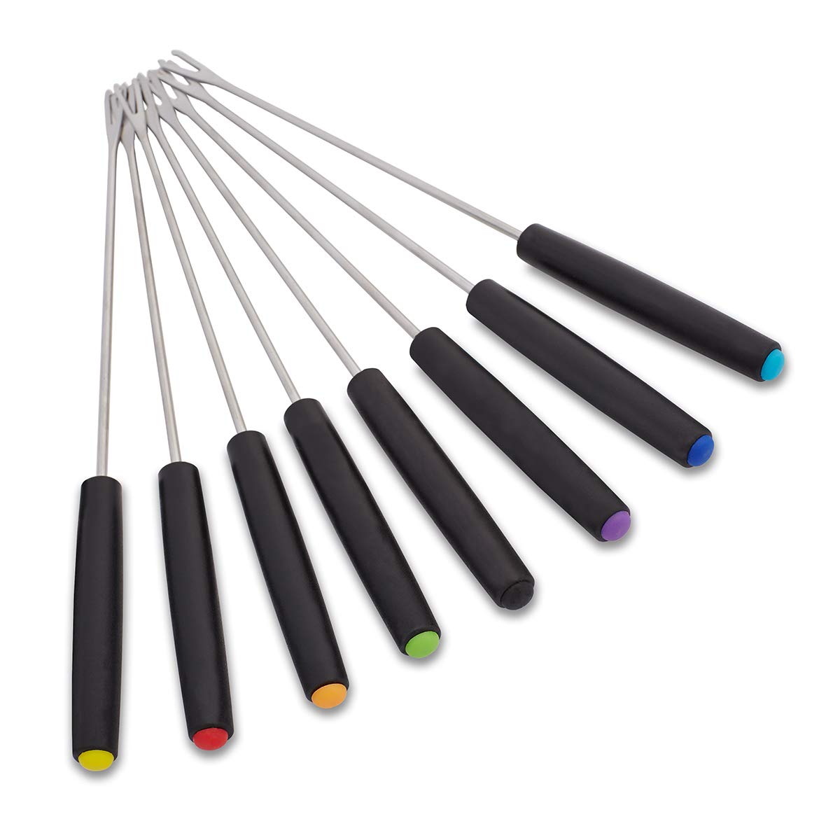 Cloer 6679 Fondues électriques jusqu'à 8 personnes, pot en aluminium revêtu, protection anti-éclaboussures amovible, 8 fourchettes colorées, 1.5 litres, 1000 W, argent, noir