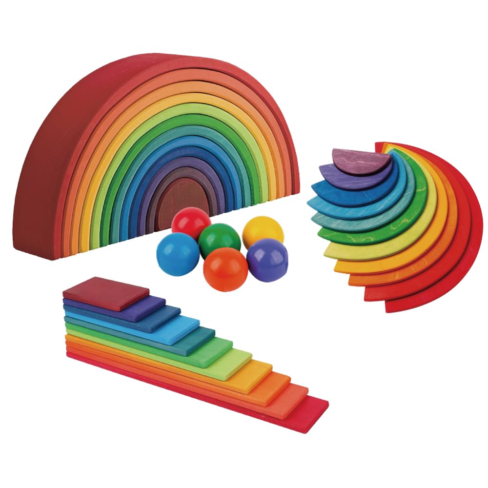 アーチ・半円盤・ボード 3点セット ＆ アクリルキューブ６０個 Amazon.co.jp: Yicdfur 積み木 木製 知育 アーチレインボー 半