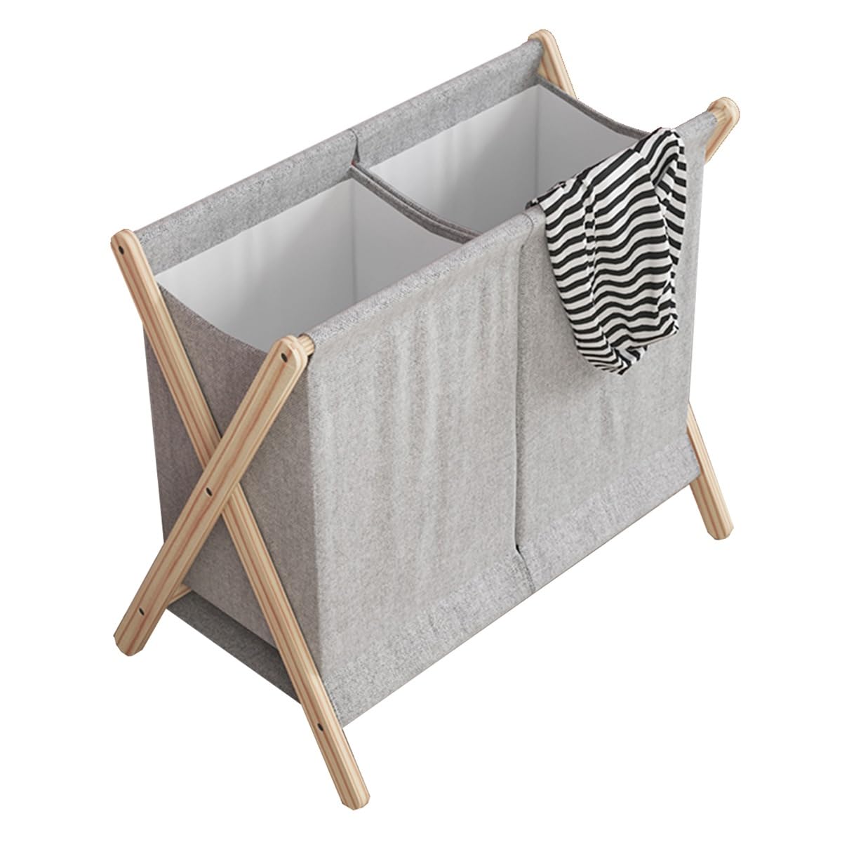 Folding dirty laundry basket, Foldable Collapsible Wood Laundry Basket for Bedroom Kitchen Multicolor(/Gray a)