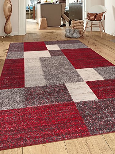 Modern Boxes Design Non-Slip (Non-Skid) Area Rug 5 X 7 (5' 3