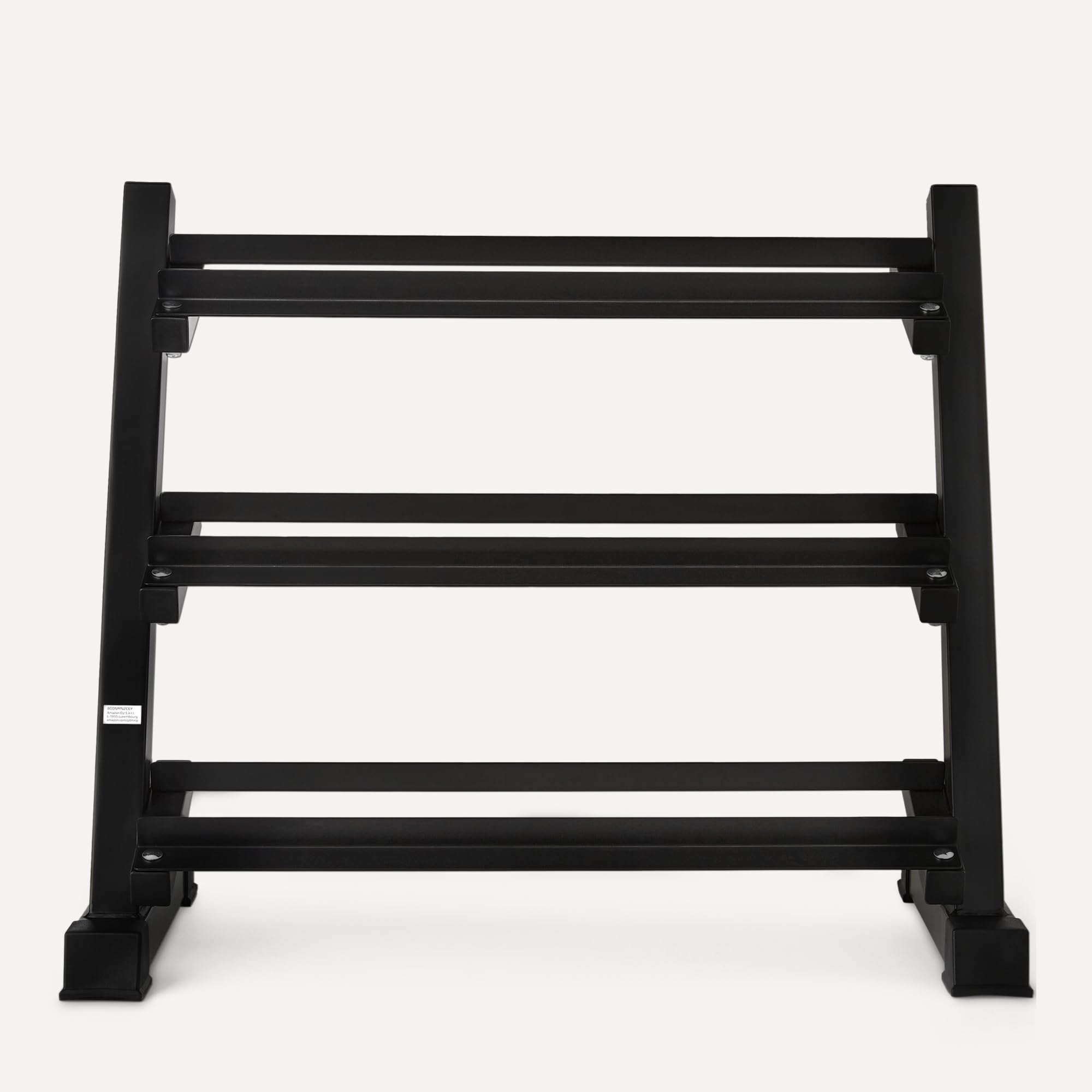Amazon Basics, Rack per manubri regolabile con 3 ripiani (solo il supporto), nero