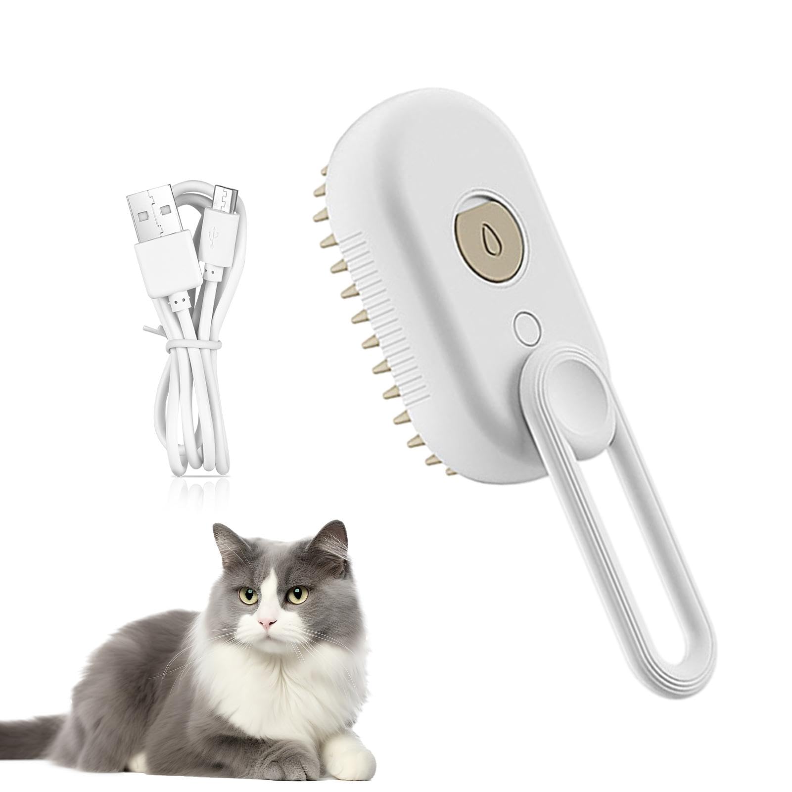 Spritz Defur Comb for Cats | Steam Brush for Cats | 3 In1 Water Cat Brush | Multifunctional Dog Steamer Brush | Pet Steam Brush | Grooming Brush for Removing Tangled and Loose Hair