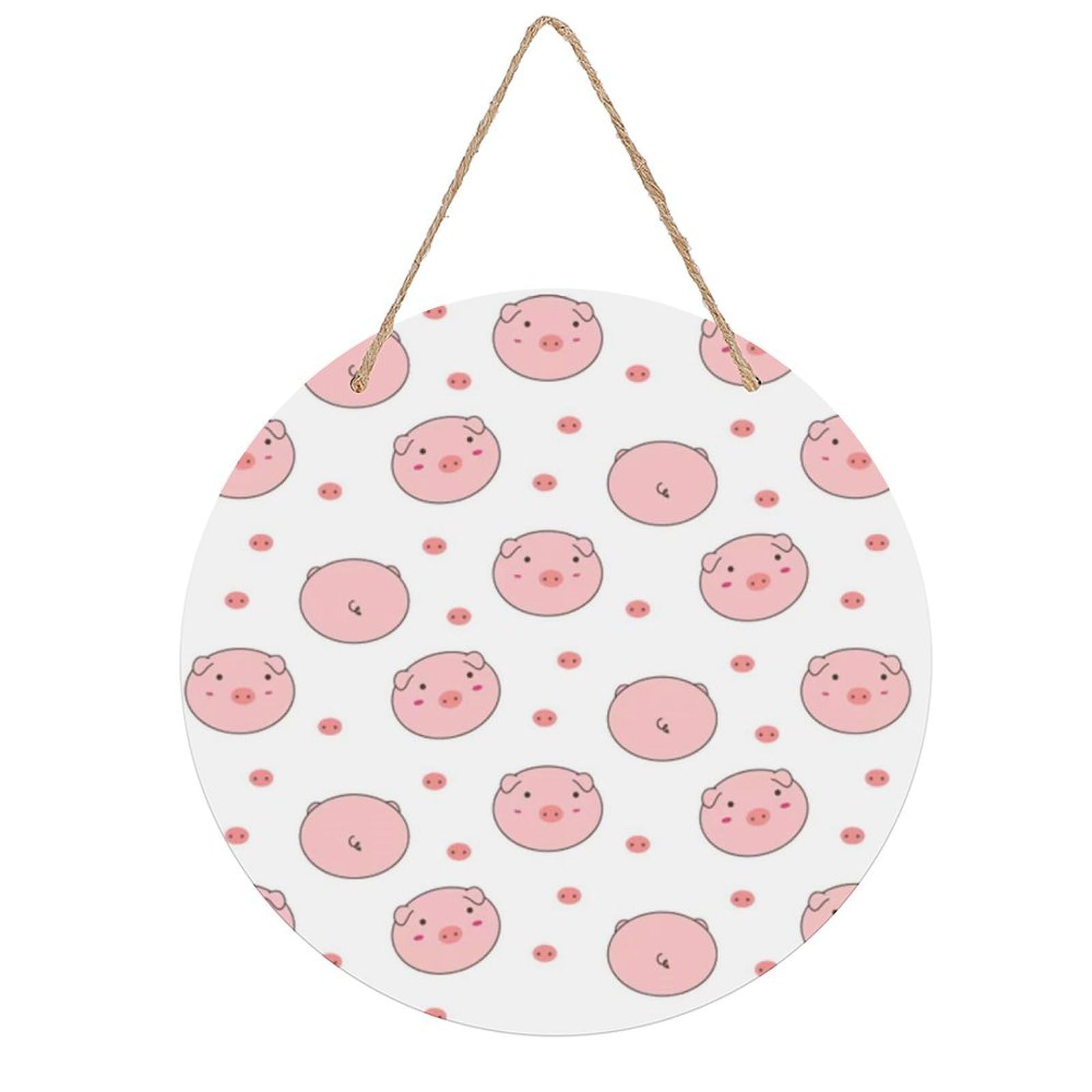 Adfgyerh Style Smiling Room Decor，Round Wooden Board Painting，Wall Art，Easy To Hang，Wall Decor ，Suitable For Homes, Offices, Holidays, Bars, Cafes, And Other Venues.