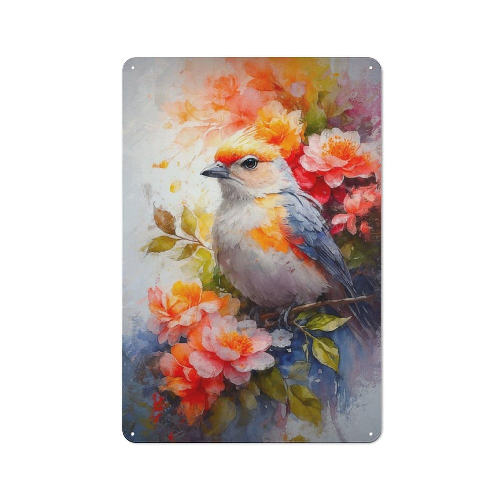 Junmoney Songbird Symphony Vintage Metal Sign 30X20cm For Guest Room Or Hallway, Suited To Guest Room Decorators