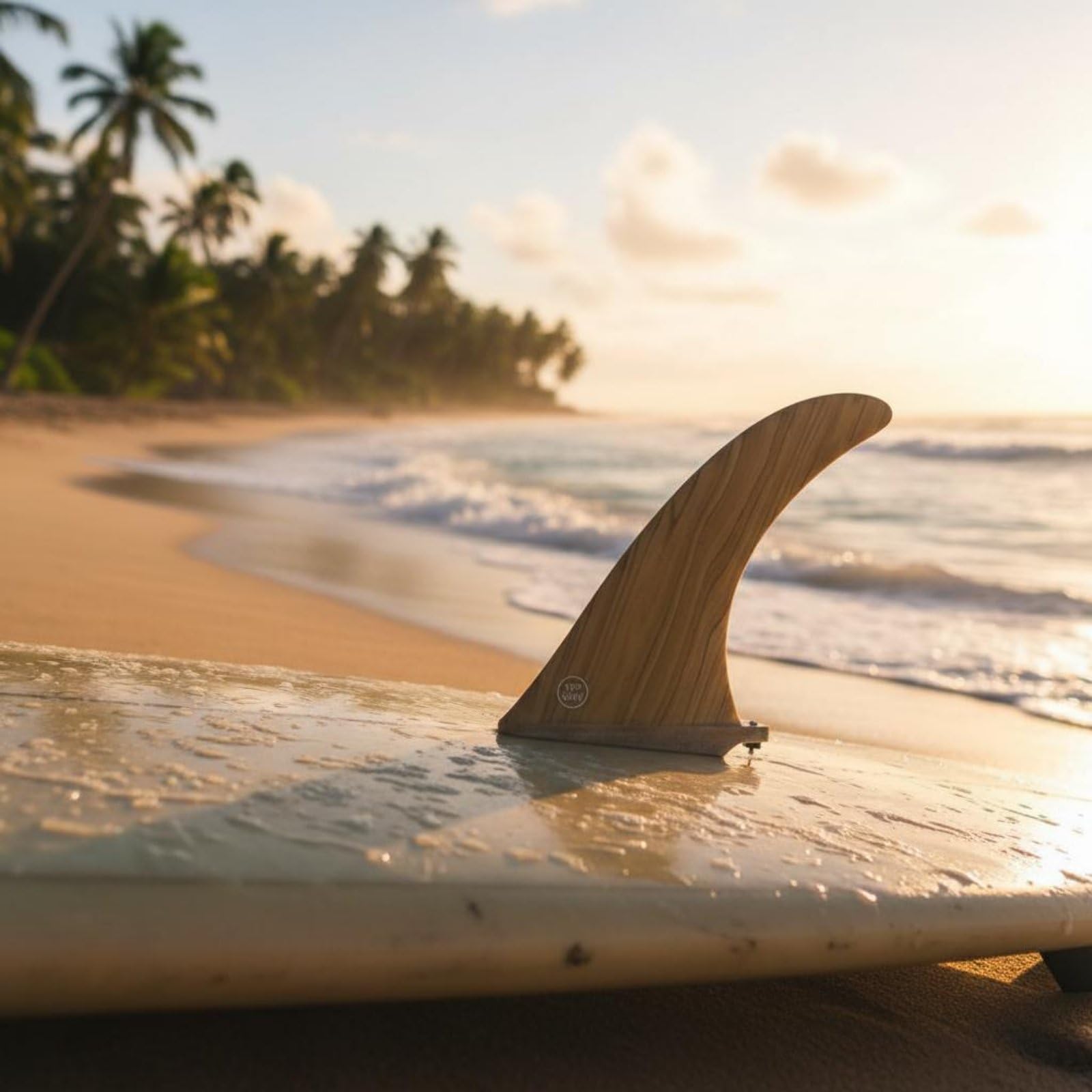 Amagogo Surfbrett Single Fin Surfboard Flosse Zentral Heck in Holzlook aus Fiberglas Bambus für Geschmeidige Kontrolle Sauberes Down-the-line Anpassbares