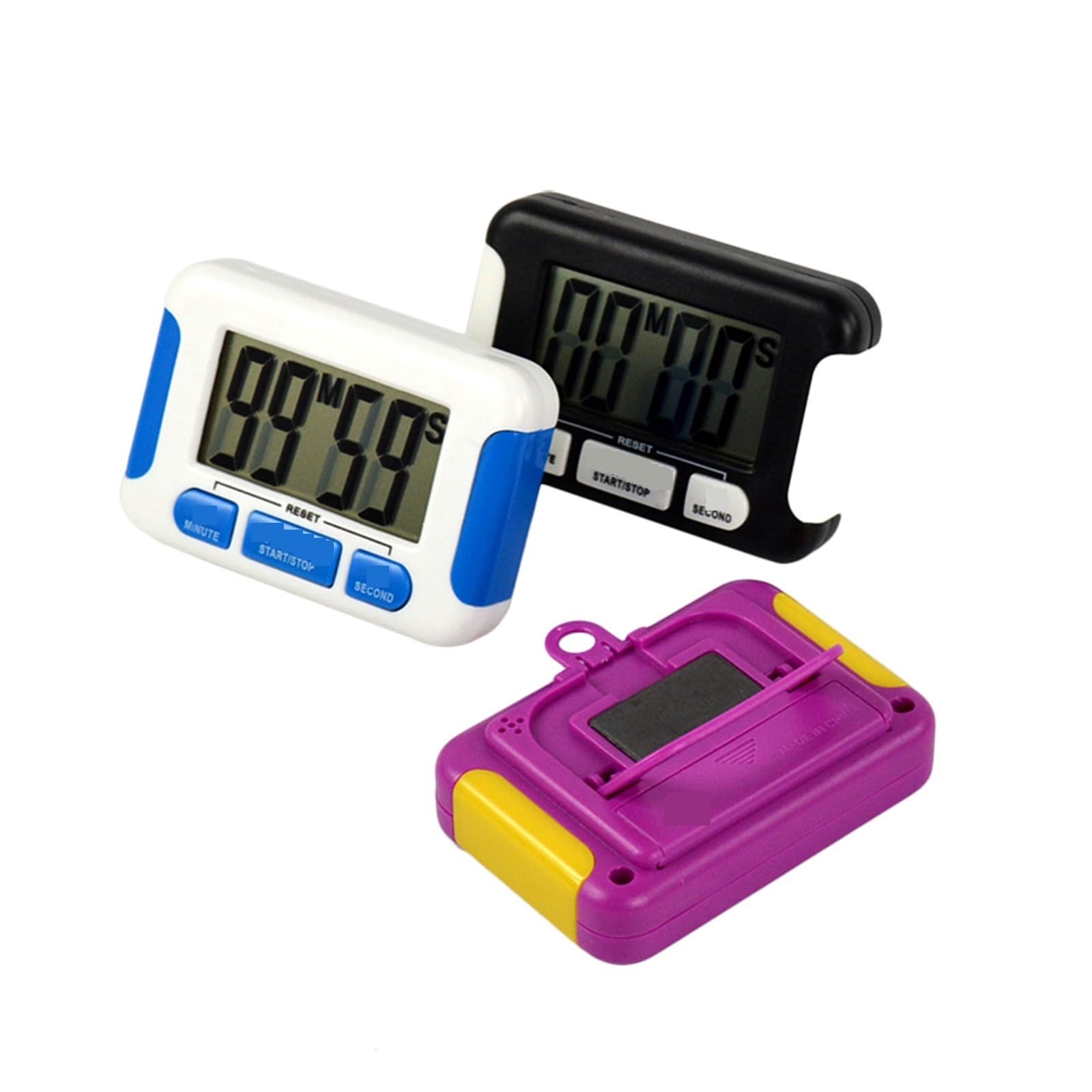 LCD Cyfrowy Kuchnia Gotowanie Nauka Czas Timer Odliczanie Jajek W Górę Zegar Przypomnienie Magnetyczny Stoper(Purple Display)