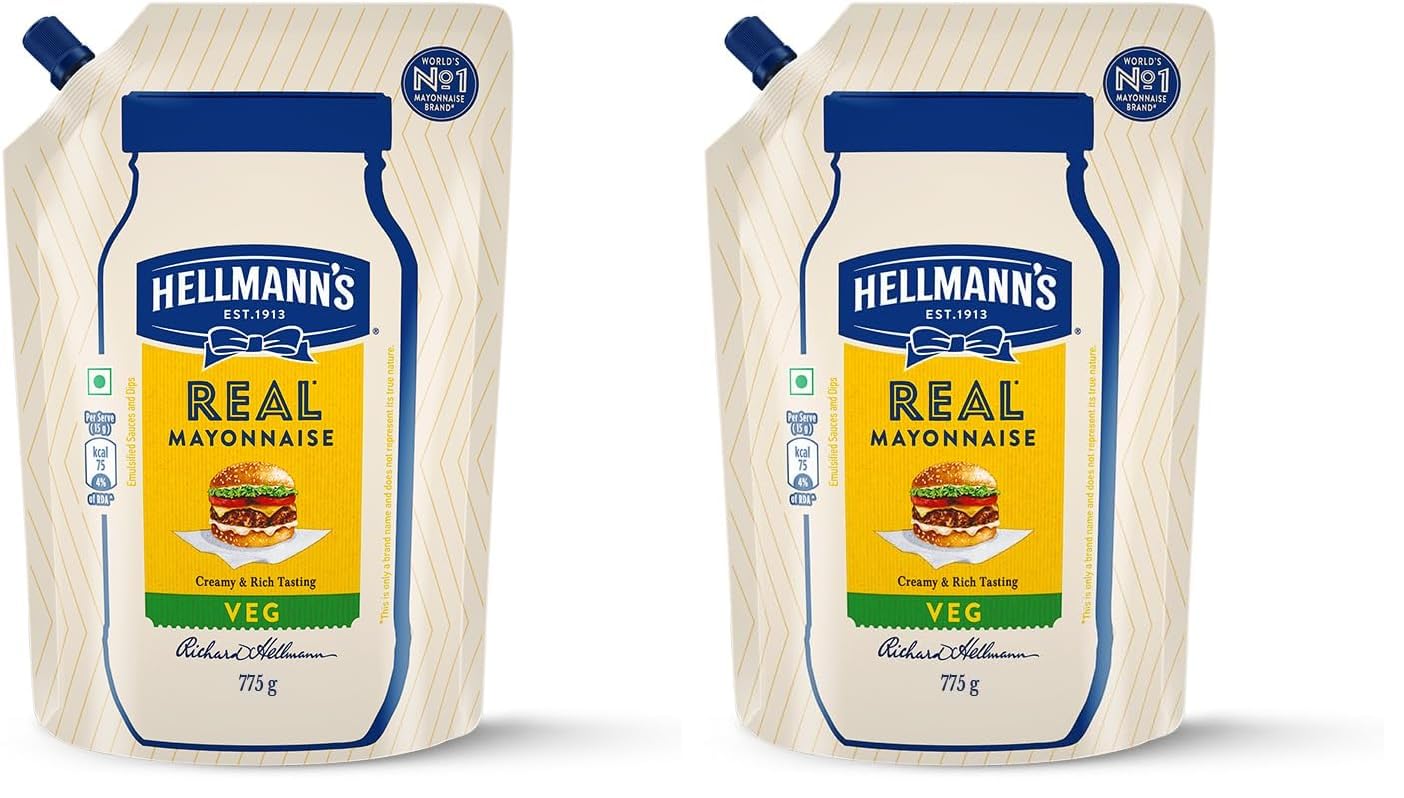 Hellmann's Veg Mayonnaise|| 100% Vegetarian Creamy Mayo Used For Dressings And Condiments|| 775 g (Pack of 2)-image-8