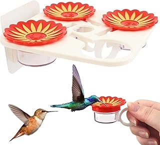 Bekecidi Hummingbird Feeder, 4 PCS Handheld Hummingbird Feeders Small Hummingbird Hand Feeder Plastic Humming Birds Feeders Window Hummingbird Feeders for Outdoors