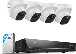 Reolink 4K Outdoor Security Camera Set, 4X 8MP PoE IP Camera Surveillance with Smart People Detection and Vehicle Detection, 8CH 2TB HDD NVR for 24/7 Video Surveillance, 30M Night Vision asin的图片