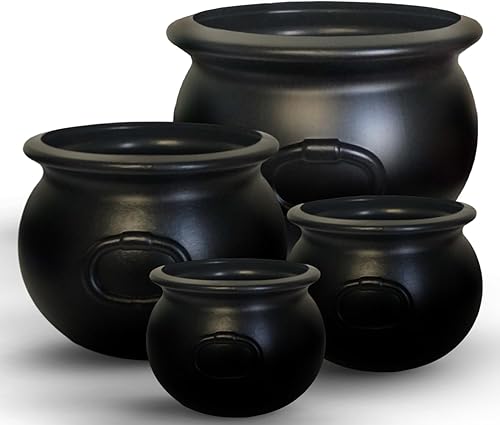 Miniatura 1 de PMU Caldero de Halloween  Paquete múltiple de 4 piezas surtido de plástico para dulces para niños  Recuerdos y suministros de fiesta de Halloween