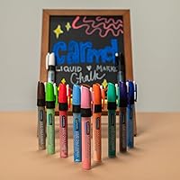Vista 2 de Carmel Marcador de tiza líquida (naranja, punta mediana)