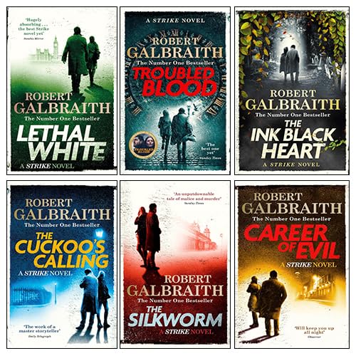 Cormoran Strike Series Collection (1-6) Books Set By Robert Galbraith (The Ink Black Heart, Troubled Blood, Lethal White, Career of Evil, The Silkworm, The Cuckoo's Calling) Paperback – September 14, 2023