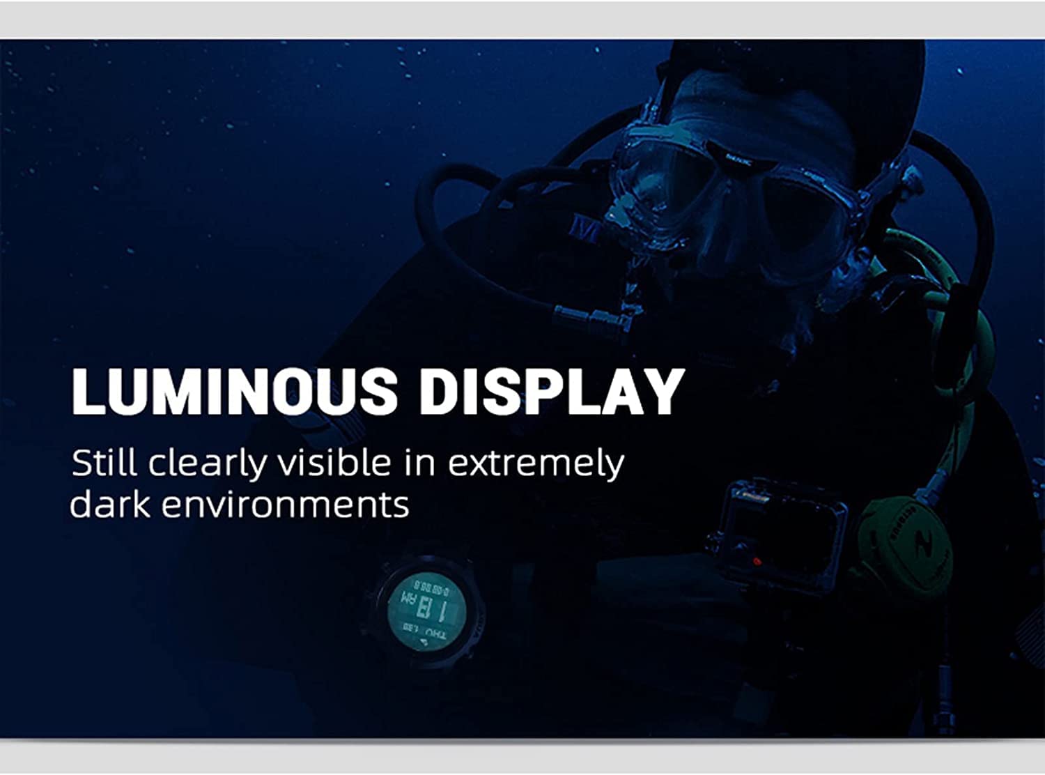 ZUMAHA Nuevo Reloj Multifuncional para computadora de Buceo, altímetro, barómetro, brújula, Temperatura, Reloj electrónico, Reloj de Pulsera Deportivo Digital Reloj de Pulsera