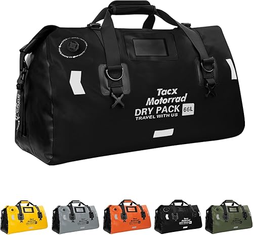 Bolsa de lona impermeable para hombres y mujeres, mochila seca enrollable con correas de fijación rápida, bolsa de sillín de motocicleta para