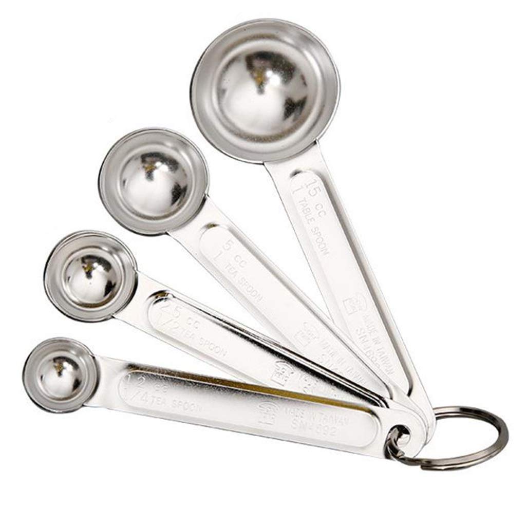 Cuillère À Mesurer, Acier Inoxydable Ensemble De Quatre Pièces Gel De Silice Antidérapant Manipuler Cuisson Petits Outils (Color : B)