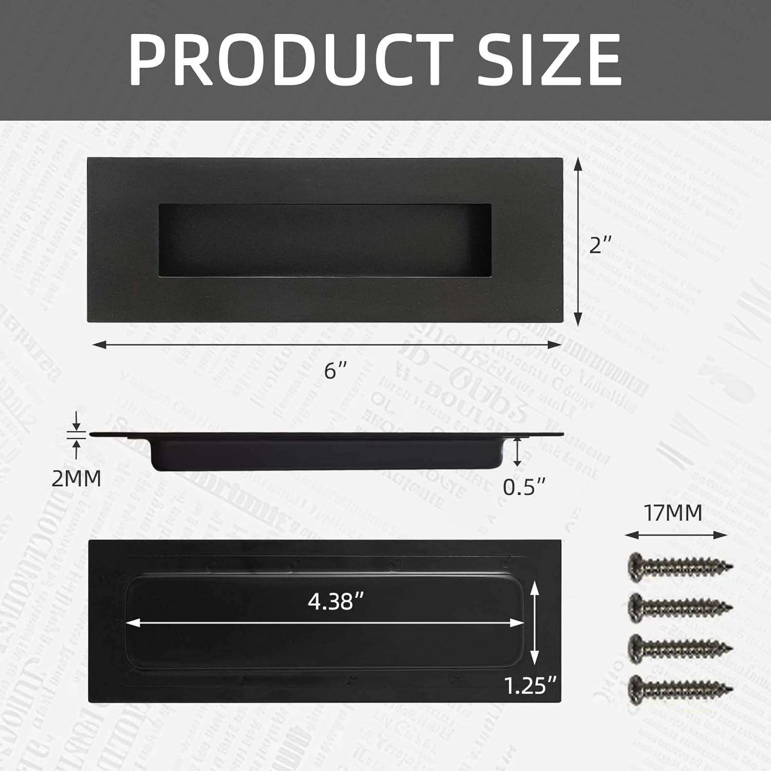 Pocket Door Handles with Edge Pull, Barn Door Handle Hardware, Recessed Finger Flush Pulls, for Closet, Sliding, Barn Door