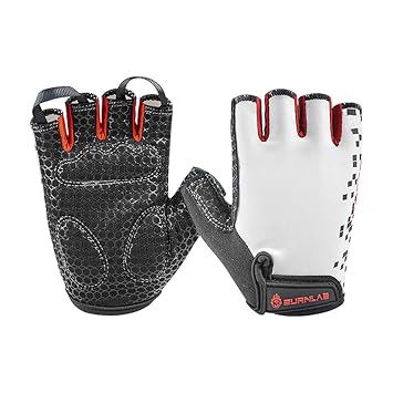 Burnlab Flex Gym Gloves for Men and Women - Ideal for Weightlifting, Cycling, Crossfit, Offers Good Grip and Soft Padding (Force White, Small) - image, photos