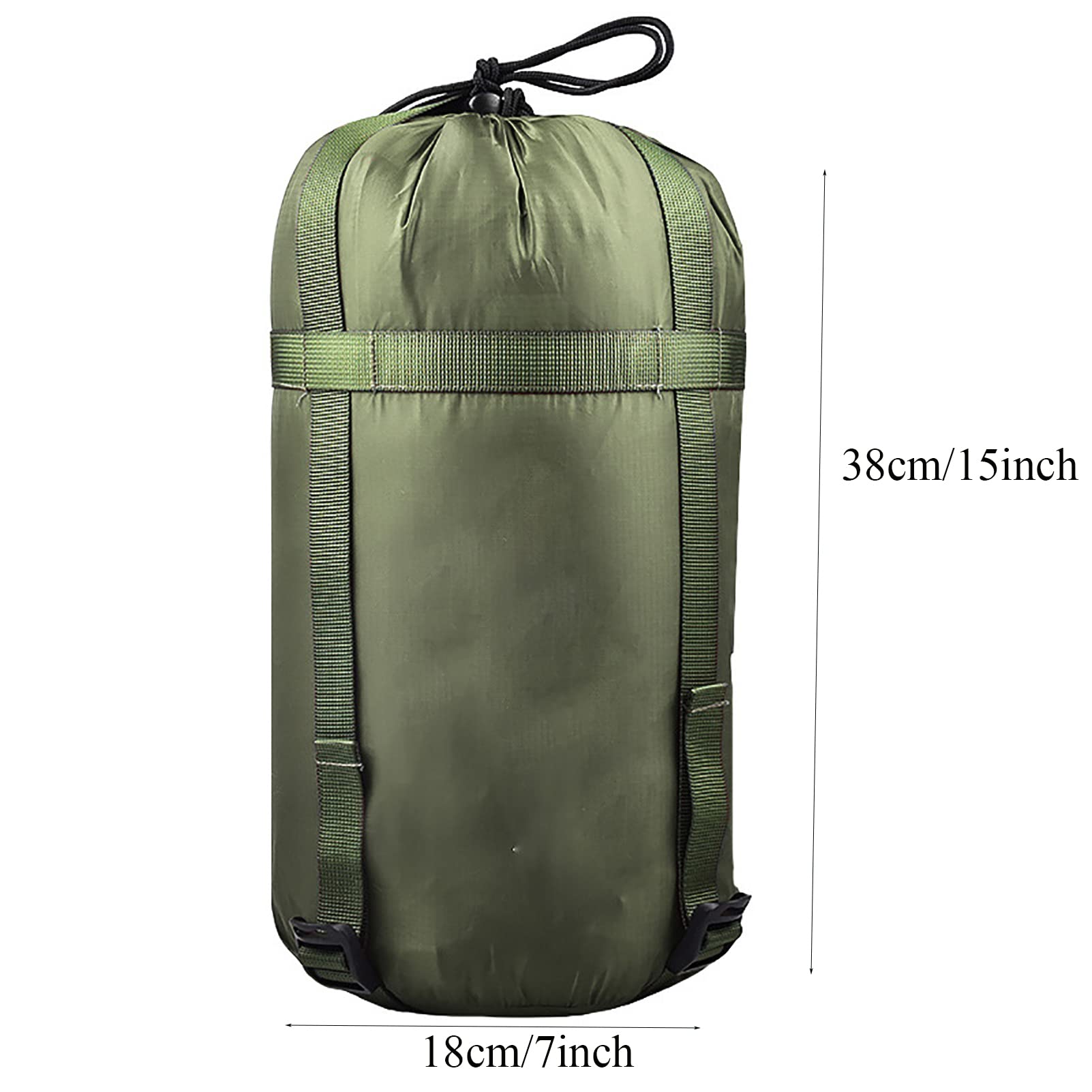 2 Pieces Ultralight Compression Stuff Sack, 10L Nylon Stuff Sack Bag Organizer for Sleeping Bag Storage, Camping, Hiking, Backpacking (2pcs Army green)