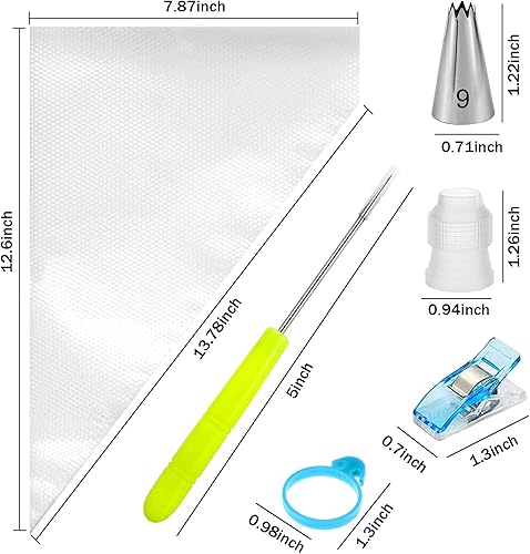 Miniatura 2 de Juego de 123 bolsas y puntas para tuberías, kit de suministros de decoración de pasteles, bolsas desechables para pastelería, bolsas de pastelería
