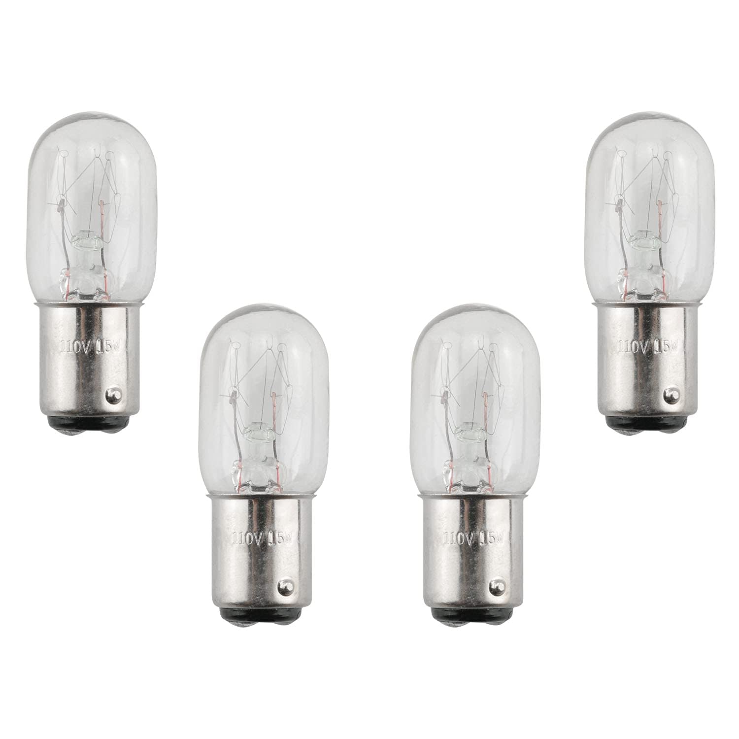 BAIRONG 4pcs 15W 120V Silver Base Sewing Machine Light Bulb Household Sewing Machine Incandescent Bulb Compatible with Sewing Machine with Push-in Base
