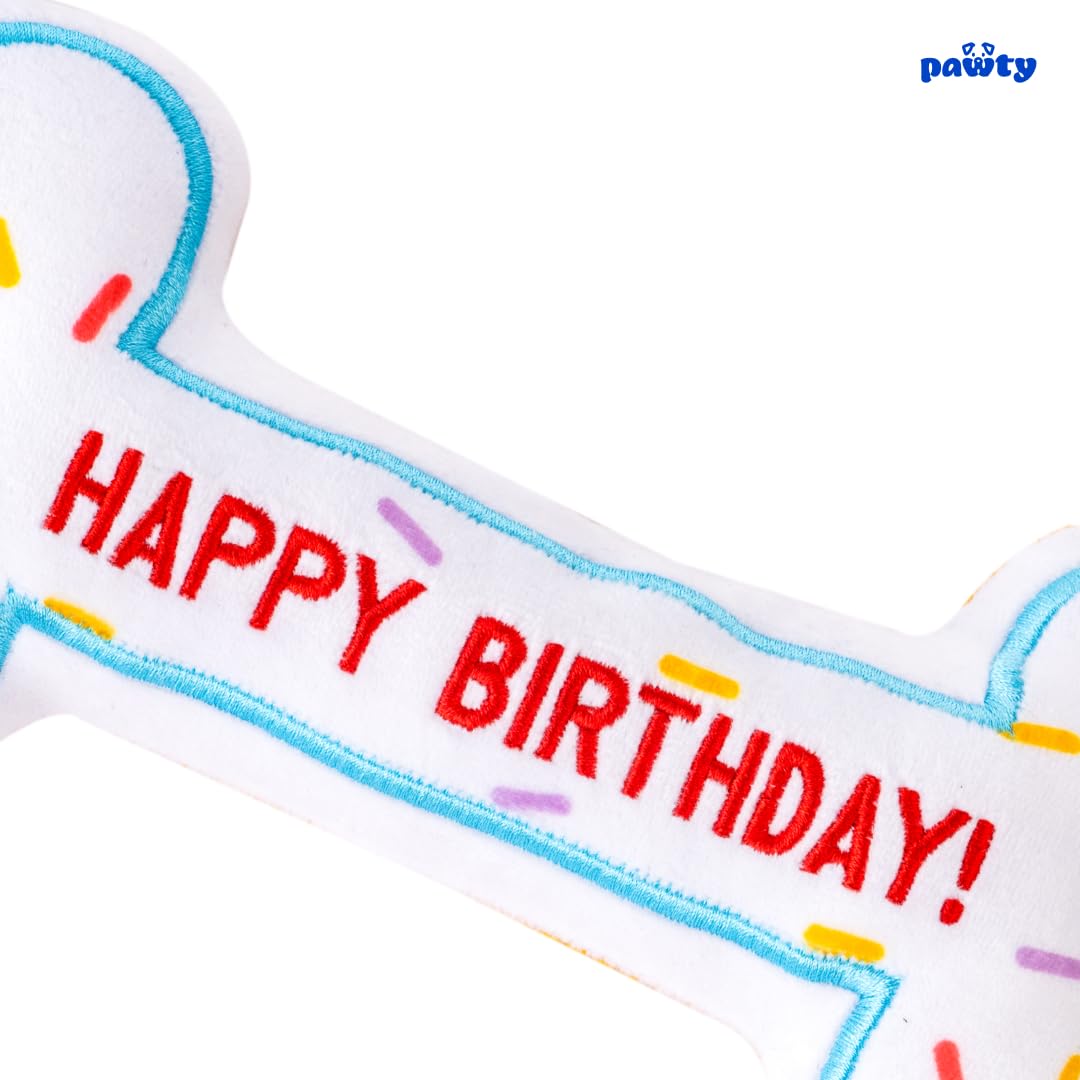 Juguete interactivo de hueso de cumpleaños para perros, juguete interactivo de cuerda para mascotas, bonito diseño único, regalo de cumpleaños para fiestas, cachorros pequeños y medianos, juguete de