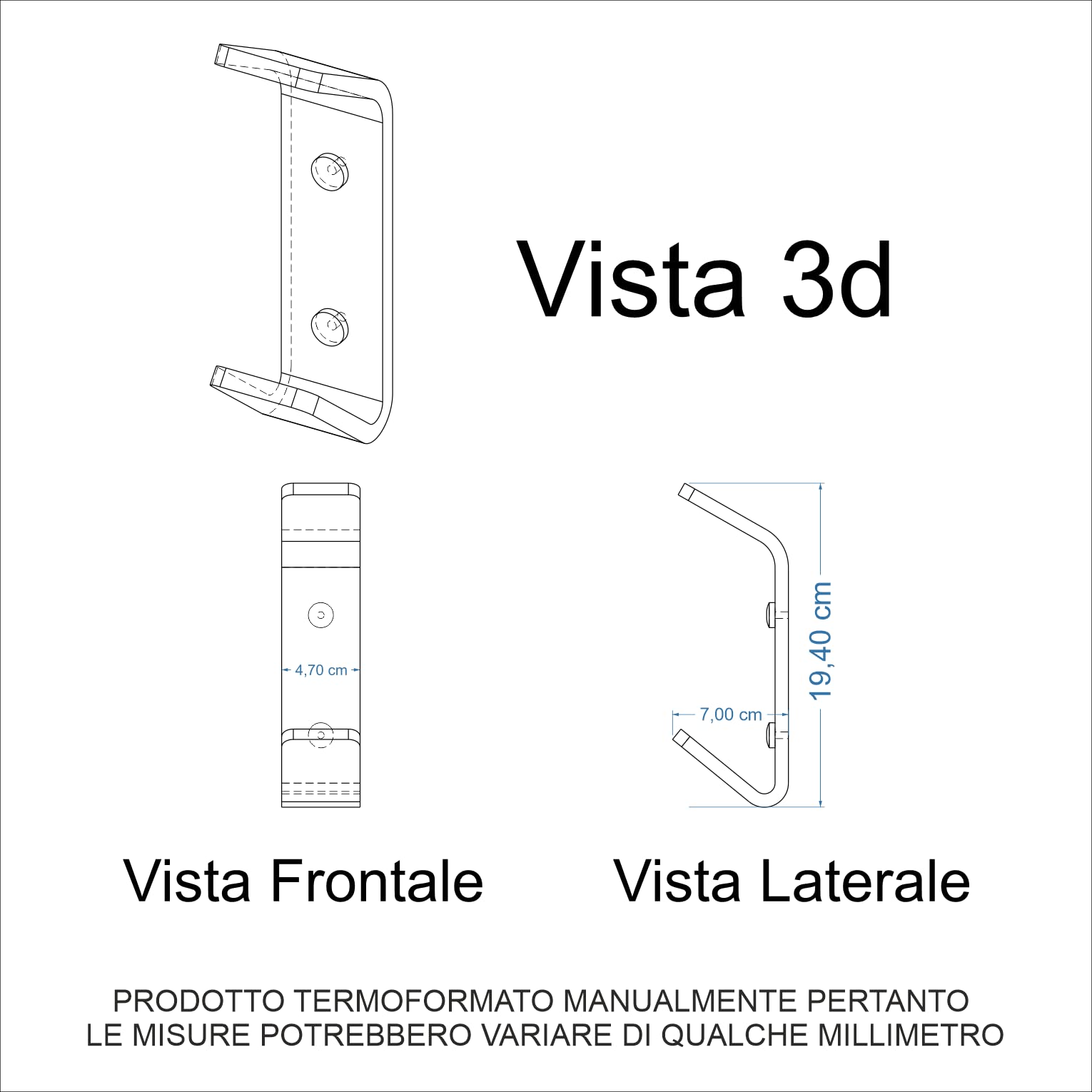 AGPLEX - Appendiabiti da Parete in vetro acrilico, Appendini da muro dal Design Moderno (3 Ganci)