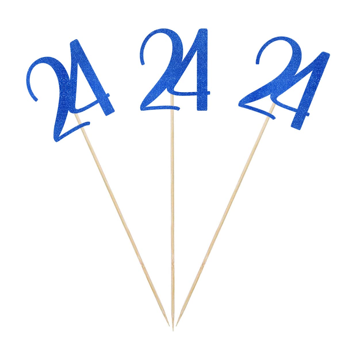 Amazon.com: Blue Glitter 24th Birthday Centerpiece Sticks, 12-Pack ...