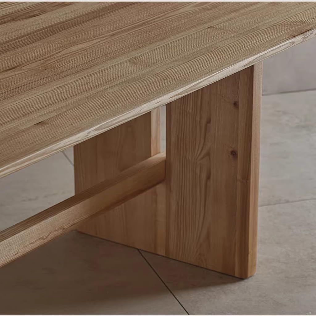 【セール】IMEITE オフィスミーティングテーブル 無垢材 ダイニングテーブル 長方形 ダイニングテーブル ホームコーヒーテーブル デスク 