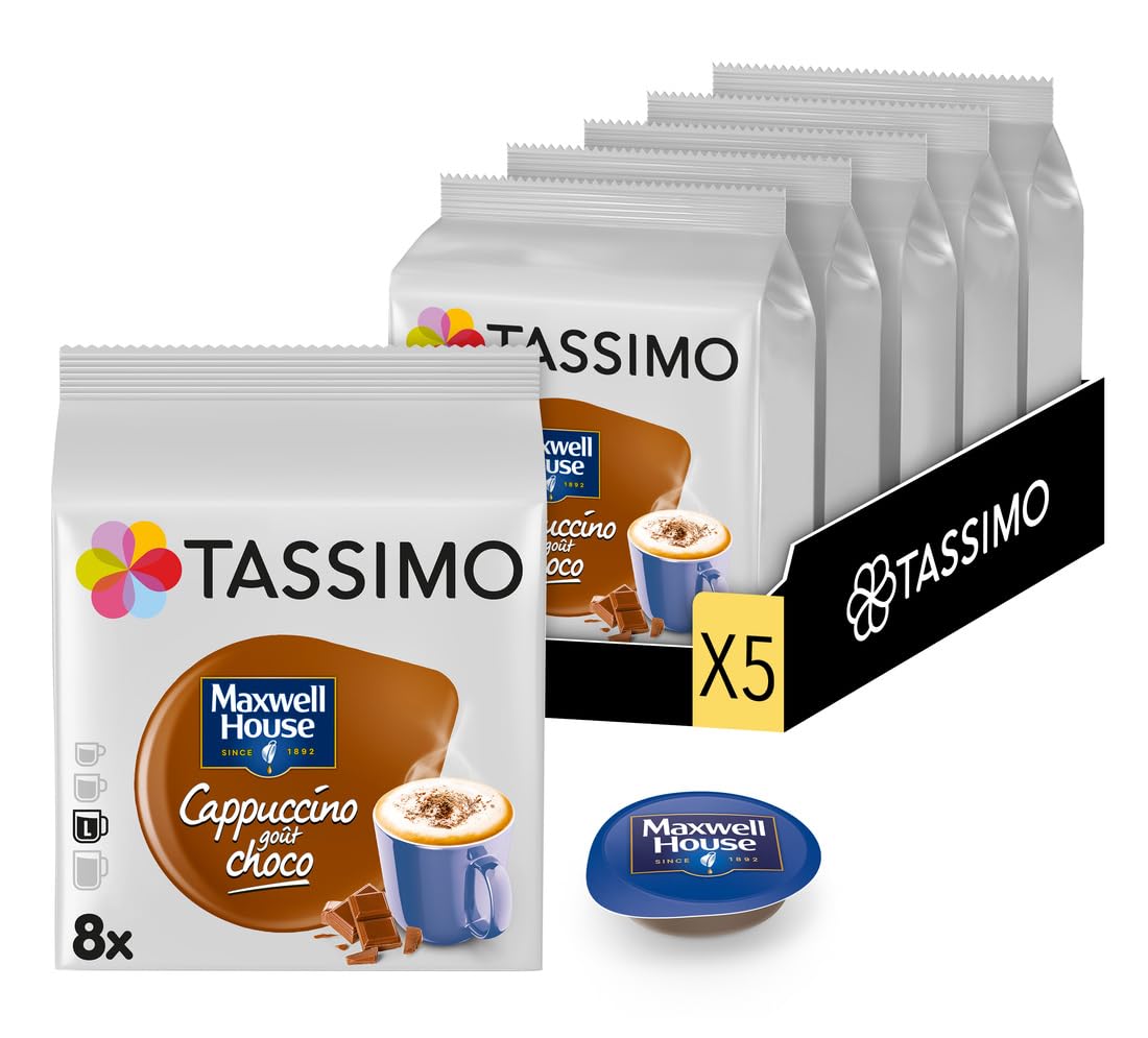 TassimoMaxwell House Cappuccino Choco - 5 Packs (40 Drinks)