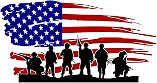 Amaonm Removable Vinyl American Flag and Soldier Wall Decal USA Flag Wall Stickers Peel Stick Art Decor for Classroom Kids Bedroom Teens Nursery Living Room Playroom Offices Wall Decoration (Flag)