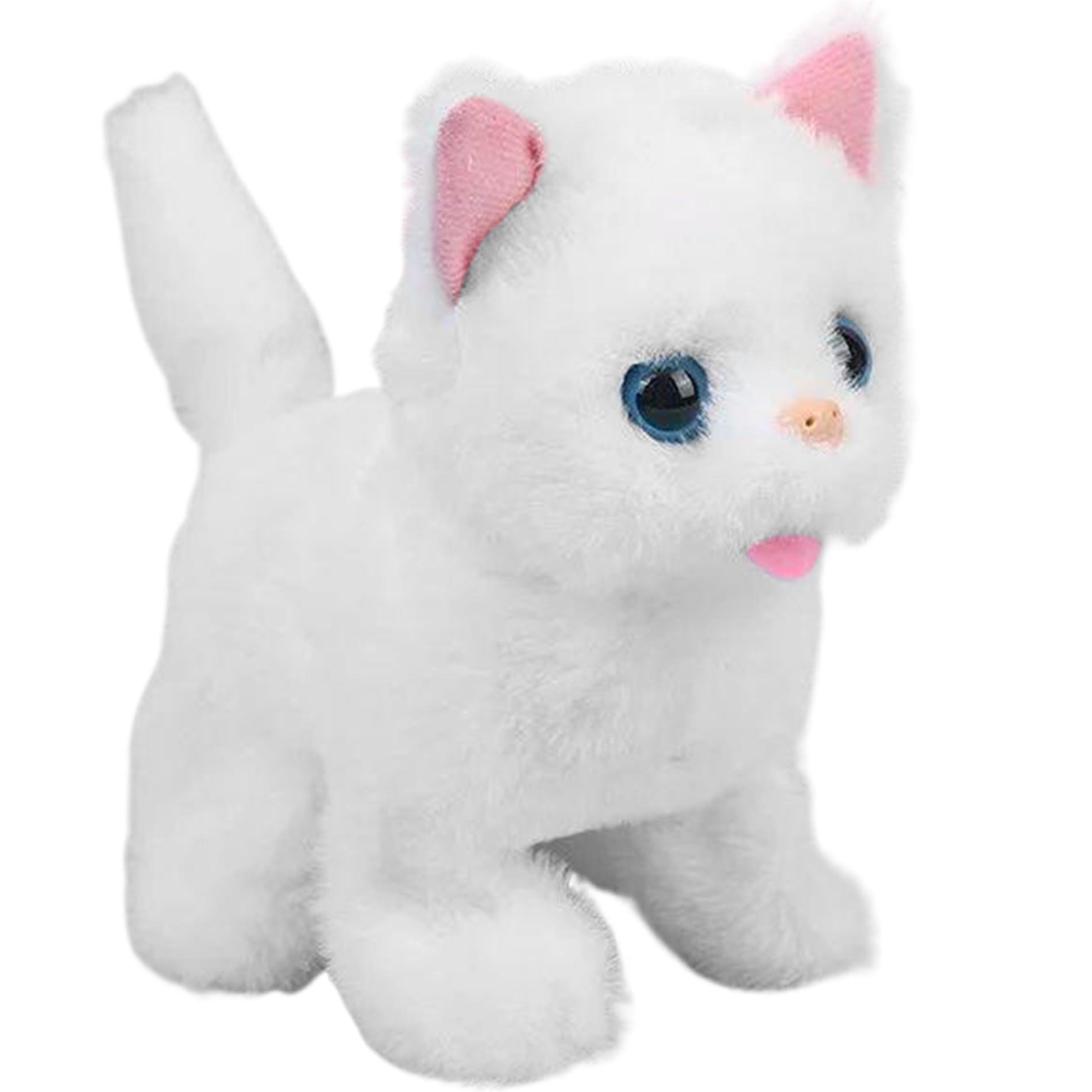 Giocattoli per gatti per bambini, robot di peluche che cammina e miagola ripetutamente, giocattolo di peluche che scodinzola, giocattolo animato interattivo per Pasqua, Natale, regalo di complean