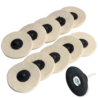 FPPO 3 inch 10pcs Sanding Pad Wool Felt Quick Change Discs,Surface Polishing Buffing Pads Wheel