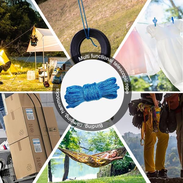 Rope Tightening Tool & Tensioner: Retractable Rope with Alloy Buckle for Outdoor Enthusiasts - Perfect for Camping Tent Building, Tarp Tie Downs, Hammock Installation & Outdoor Gear Securing (6) 6 PCS