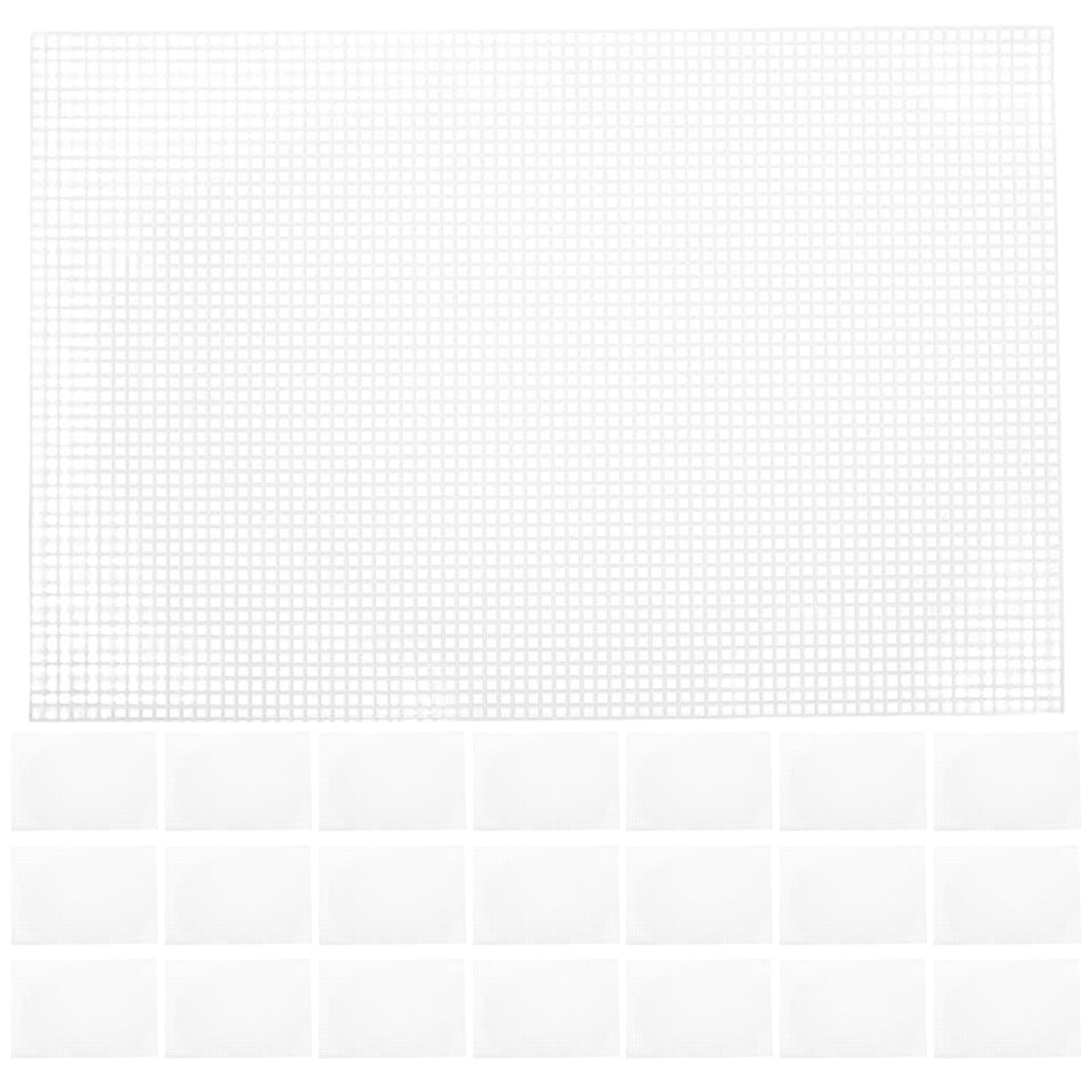 TOYANDONA 30 Pezzi Foglio in Plastica a Rete per Filati e Uncinetto, Bianco