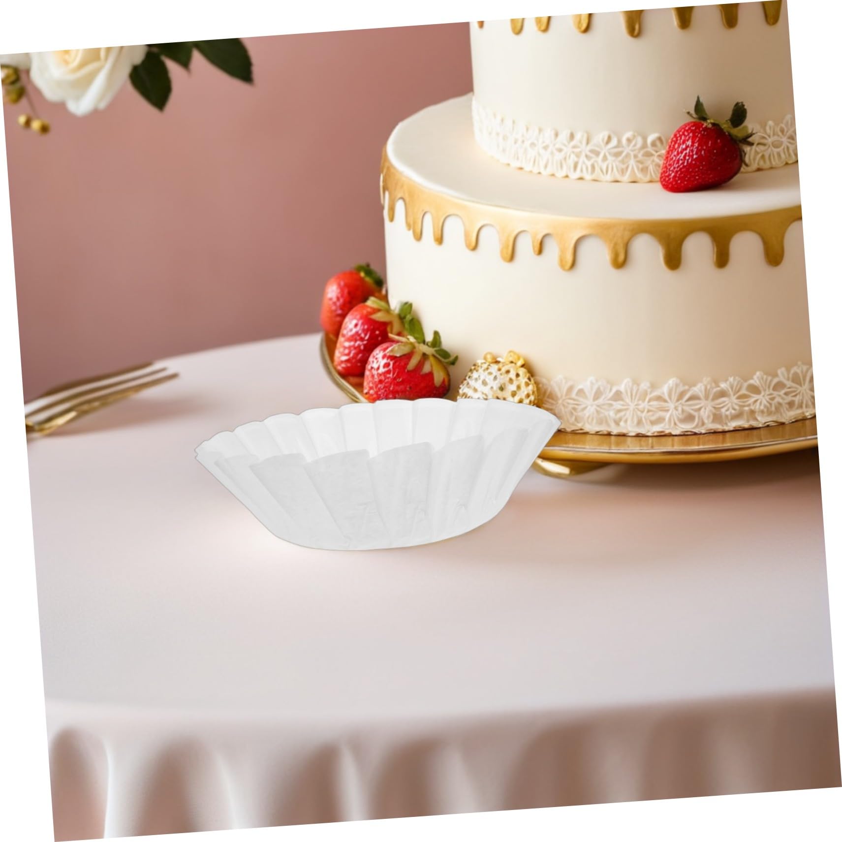 100 Piezas Basque Cake Liners de Papel para Hornear Antiadherente y Resistente al Aceite Compatibles con Hornos Freidoras de Aire Moldes para Tartas y Cupcakes Circulares