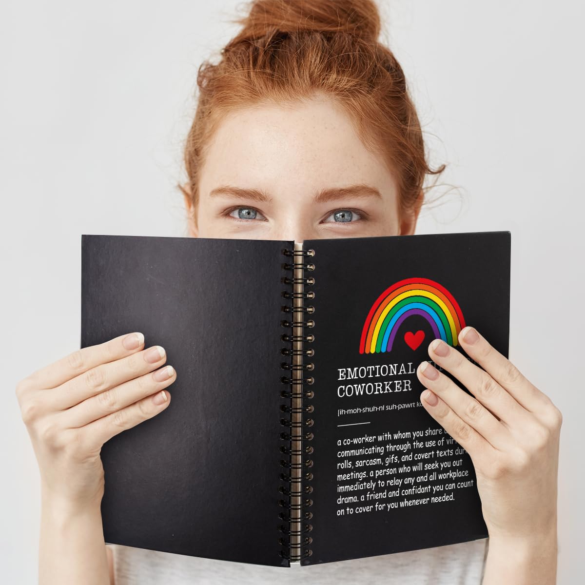 Emotional Support Coworkers Hardcover 160 Seiten Blanko-Spiralnotizbücher, emotionale Unterstützung Kollegen Notizbuch, Abschiedsgeschenk für Kollegen, Dankeschön-Geschenk für Kollegen