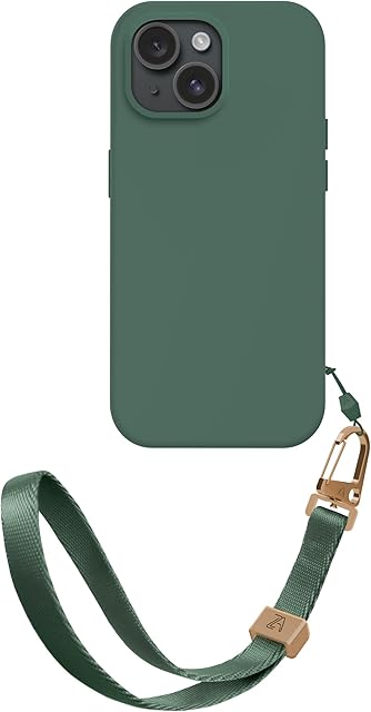 ZhinkArts - Pasek na rękę z etui na telefon komórkowy kompatybilny z iPhone 13 Pro - łańcuszek na telefon komórkowy do zawieszenia - zdejmowany pasek/sznurek - przezroczysty - zielony