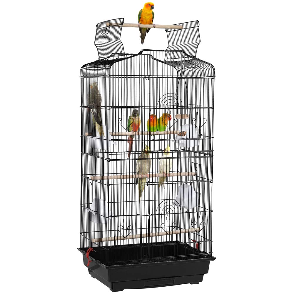 Yaheetech Open Top Bird Cage for Small Parrot/Budgie/Lovebird/Cockatiel