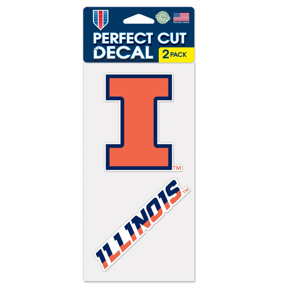 Wincraft NCAA University of Illinois Perfect Cut Decal (Set of 2), 4" x 4"