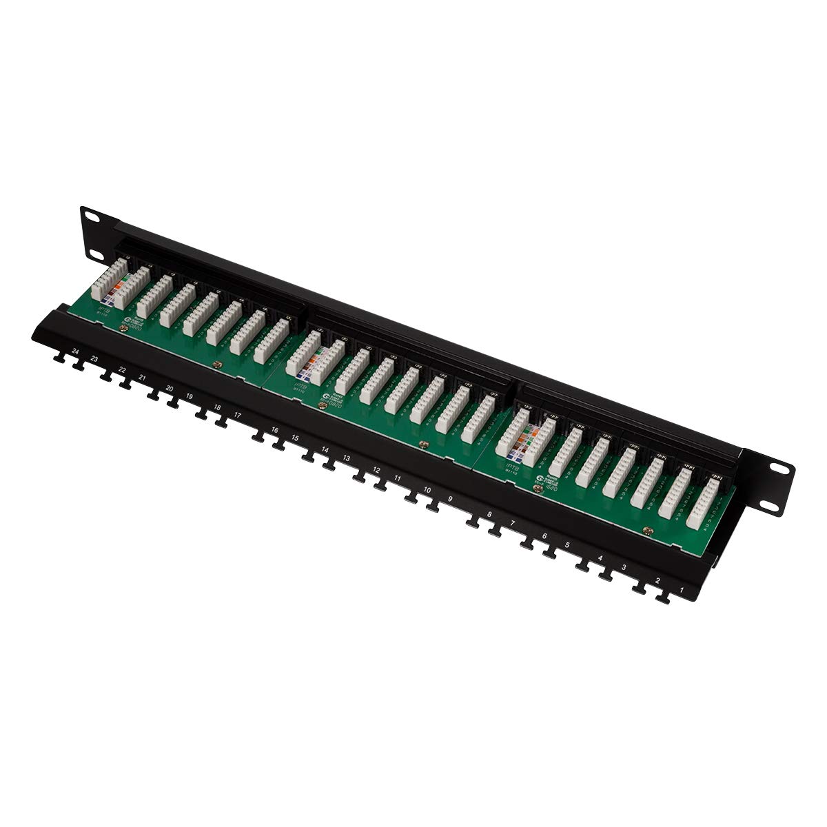 LogiLink Pannello patch Professional PrimeLine Cat.6 (250 MHz) – Pannello di distribuzione, 19", UTP (non schermato) 24 porte (RJ45) – UL elencato + 3P testato!